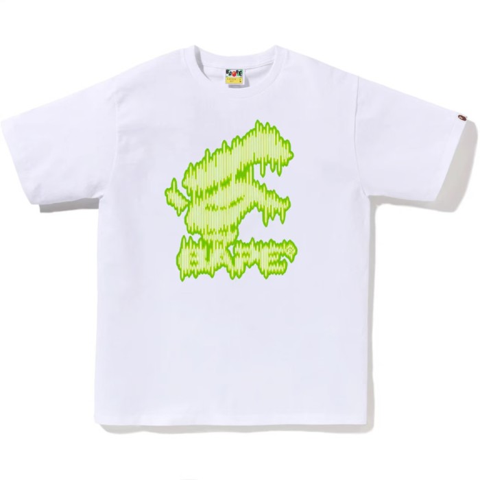 A Bathing Ape Ape Head Letter Print Crew Neck Trendy Brand Casual Loose Unisex Tee 12 colors 29399402