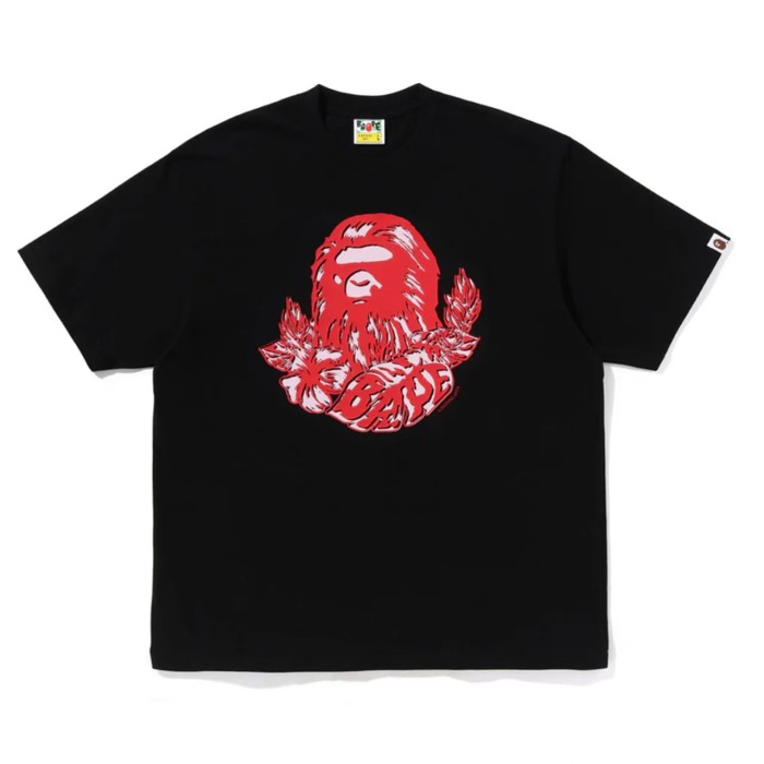 A Bathing Ape Ape Head Letter Print Crew Neck Trendy Brand Casual Loose Unisex Tee 12 colors 29399402