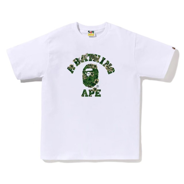 A Bathing Ape Ape Head Letter Print Crew Neck Trendy Brand Casual Loose Unisex Tee 12 colors 29399402