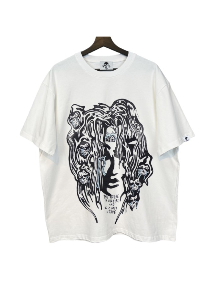 [50% Off]Skull American Wave Street Print Short Sleeve 25201235