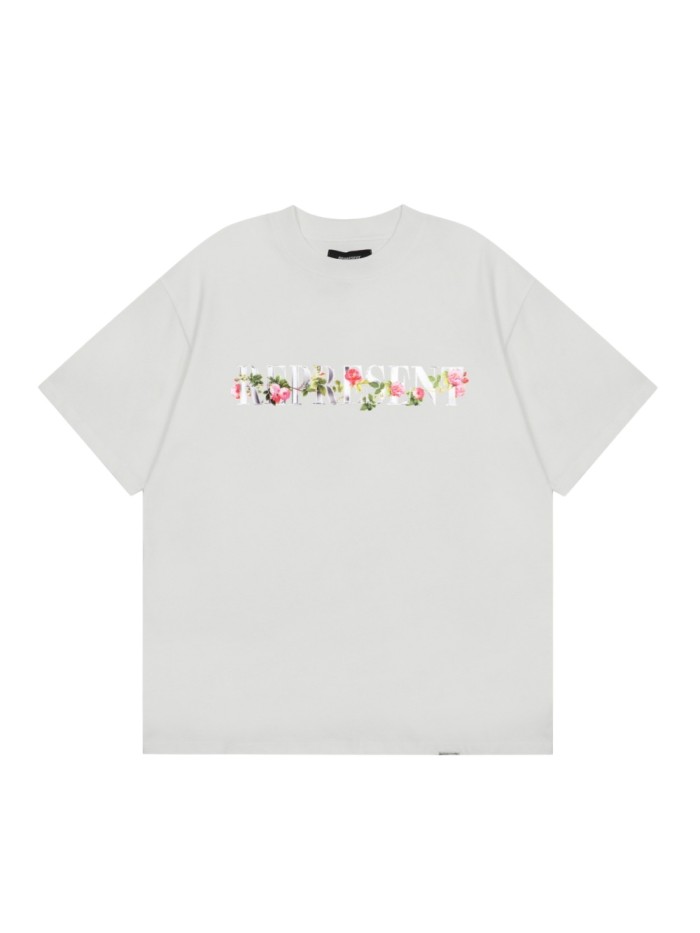 [50% Off]Floral Metallic Big R Bird Print tee 2 colors 25396245