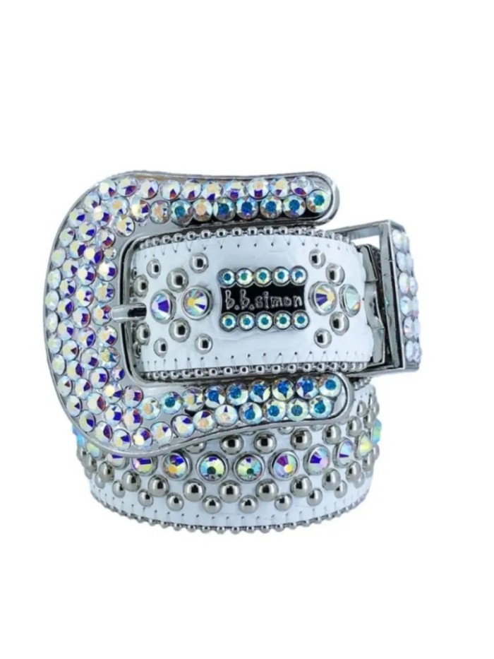 [50% Off]1:1 quality version Two-color rhinestone studded belt 25364652