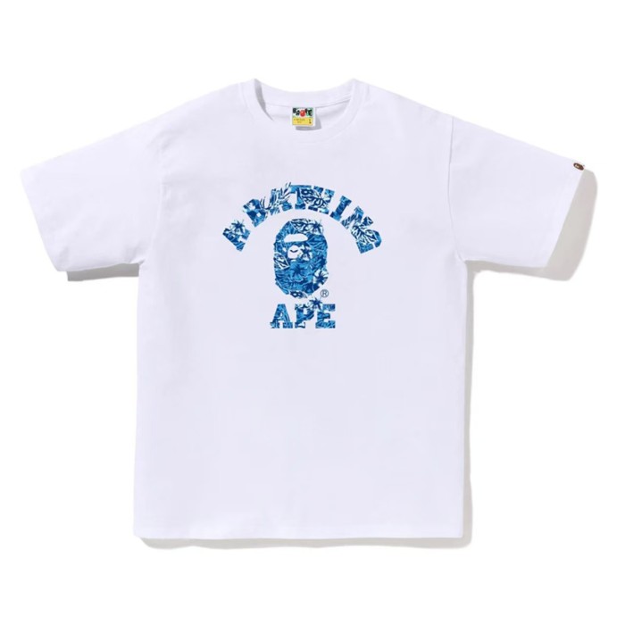 A Bathing Ape Ape Head Letter Print Crew Neck Trendy Brand Casual Loose Unisex Tee 12 colors 29399402