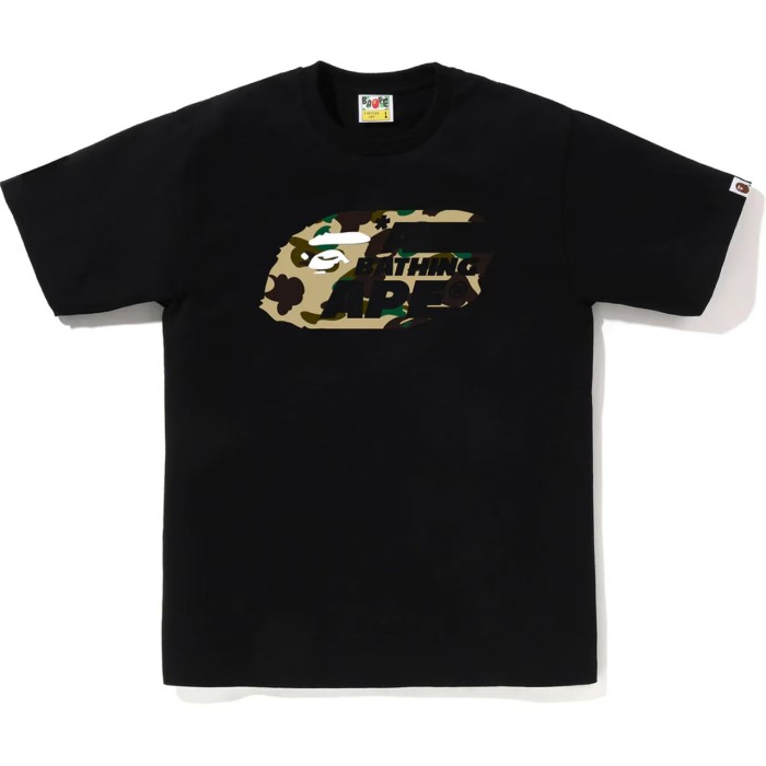 A Bathing Ape Camouflage Ape Shark Print Couple Pure Cotton Casual Tee 10 colors 29401577