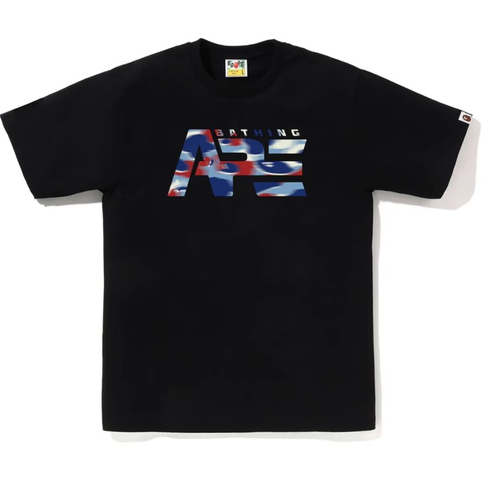A Bathing Ape Camouflage Ape Shark Print Couple Pure Cotton Casual Tee 10 colors 29401577