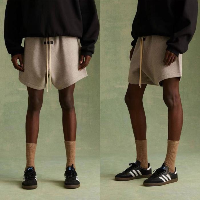 [50% Off]Fear Of God (Essentials) [Big & Tall for weights up to 220 lbs]1:1 quality version Three-dimensional silicone monogrammed logo shorts 5 colors 25496449