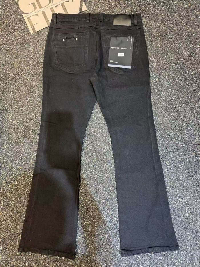 Purple Brand 1:1 quality version Retro Hype Minimal Solid Tone Rivet Cuff Bootcut Flared Denim Jeans 2 colors 29401436