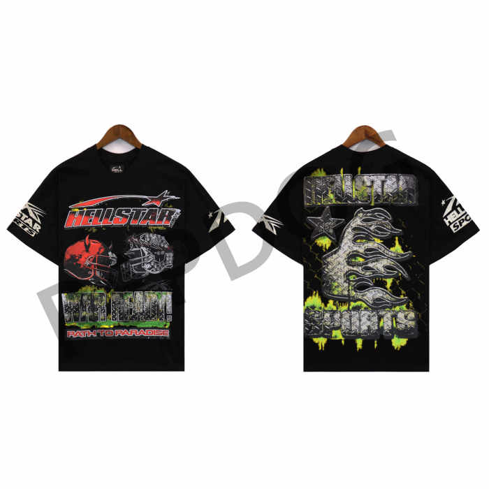 [50% Off]Hellstar Studio Helmet Letter Print Back Large LogoTee 2 colors 25716959