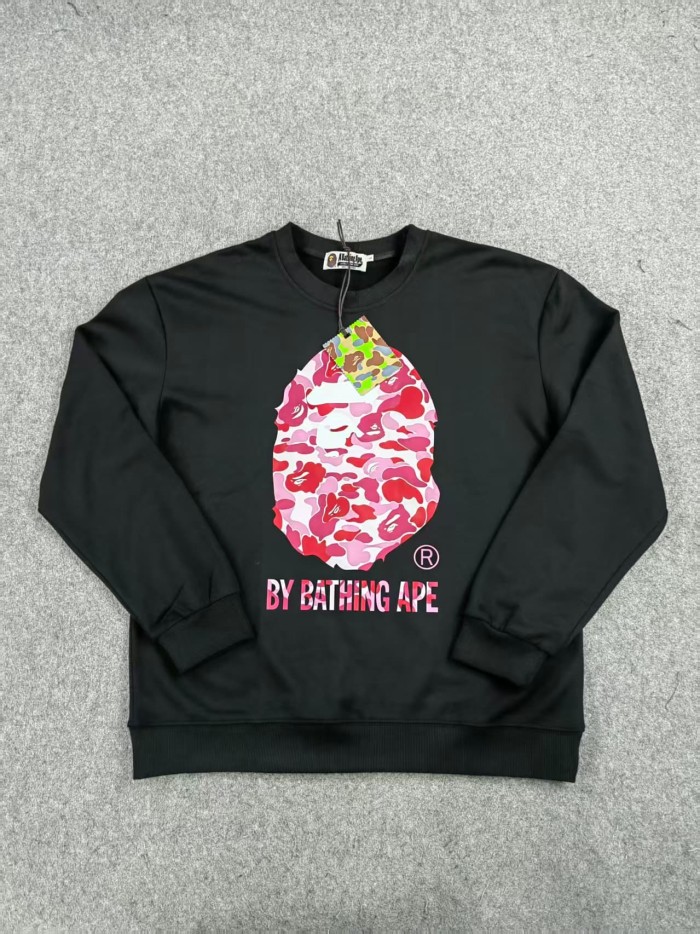A Bathing Ape Bape Big Head Logo Print Round Neck Sweatshirt