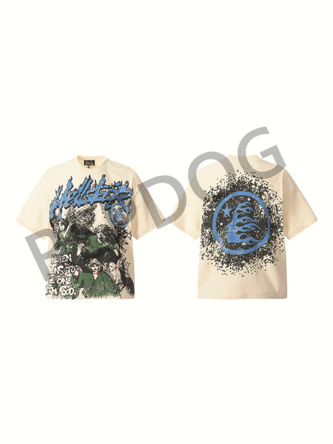 [50% Off]Hellstar Studio All-over graffiti character print Tee 25729651