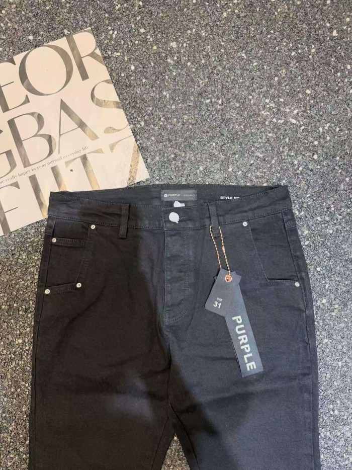 Purple Brand 1:1 quality version Retro Hype Minimal Solid Tone Rivet Cuff Bootcut Flared Denim Jeans 2 colors 29401436