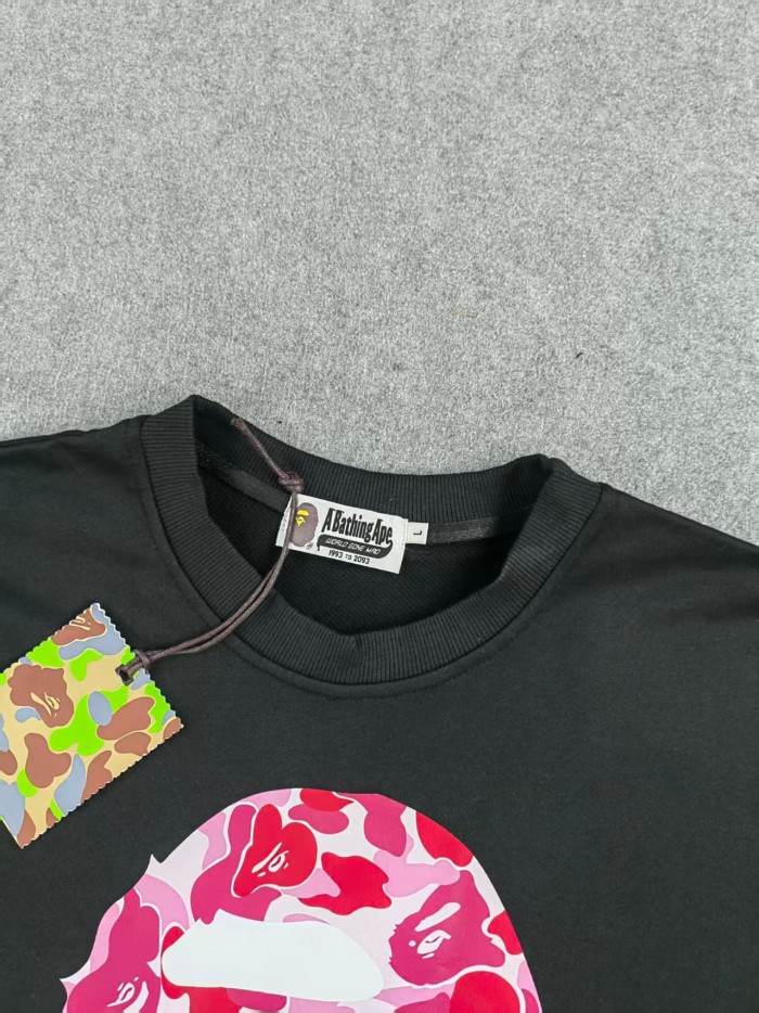 A Bathing Ape Bape Big Head Logo Print Round Neck Sweatshirt
