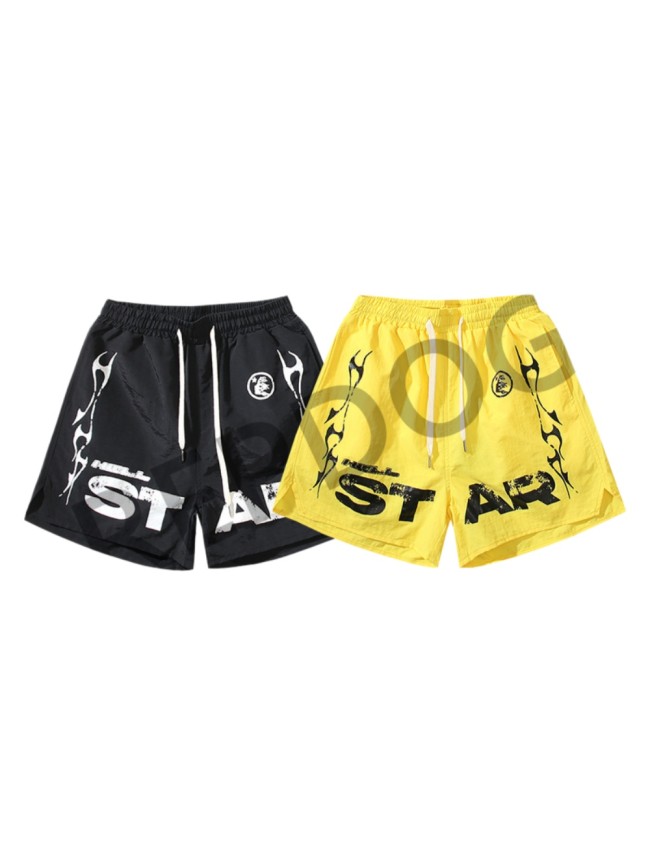 [50% Off]Big letter logo print loose beach shorts 2 colors 25509783