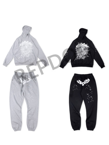 [50% Off]Sp5der Spiderweb Foam Alphabet Star Print Hoodie & Pants Set 25727565
