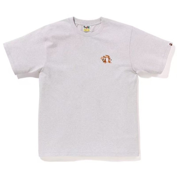 A Bathing Ape Chest Small Tiger Graphic Print Cuff Mini Tag Solid Color Minimalist Tee 4 colors 29407549