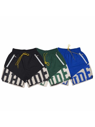 Rhude Patchwork letter print pill zip drawstring shorts 3 colors 26000562
