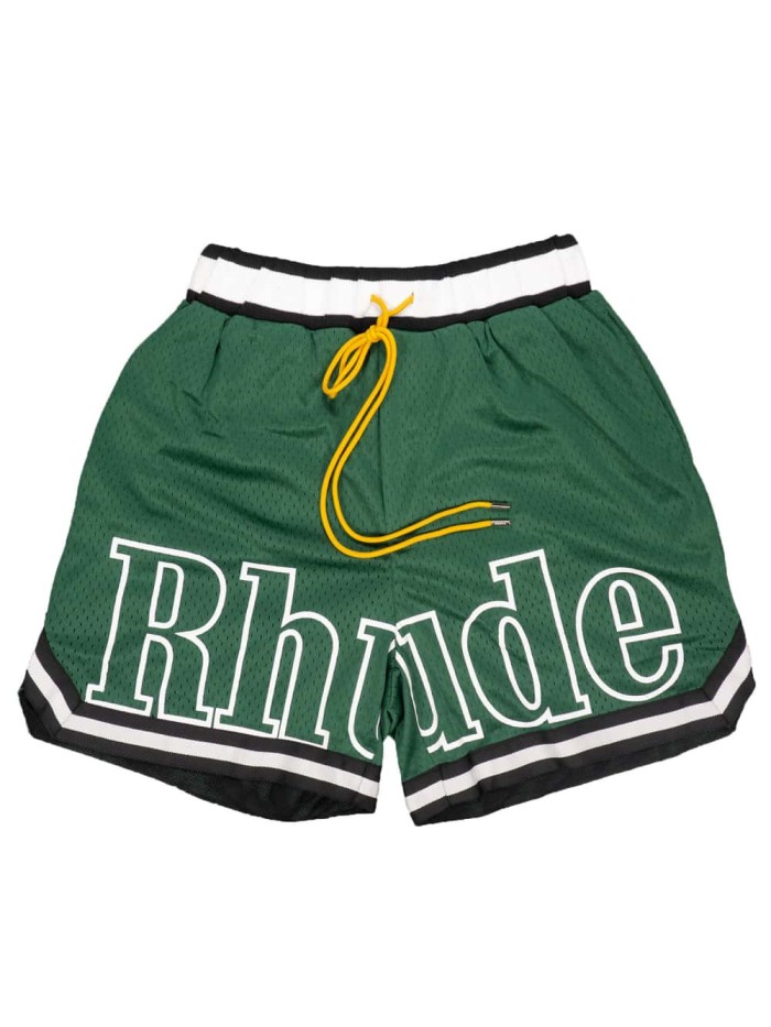 [50% Off]Rhude Simple white letter print quick dry gym shorts 3 colors 26000322
