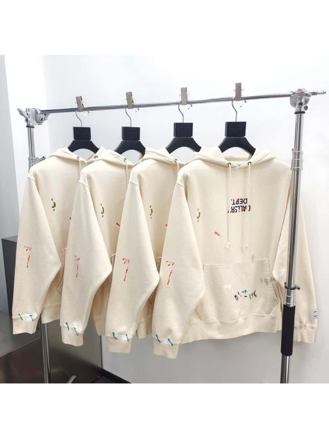 [50% Off][Big & Tall for weights up to 260 lbs]1:1 quality version Splash Ink Leather G  Inverted Letter Hoodie 25950961