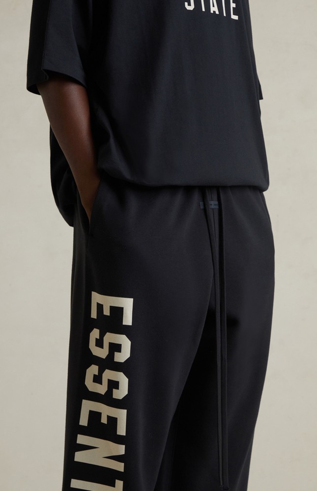 Fear Of God (Essentials) [Big & Tall for weights up to 220 lbs]1:1 quality version Side Letter Print Fleece‑Lined Casual Sports Straight‑Leg Pants 4 colors 29407881