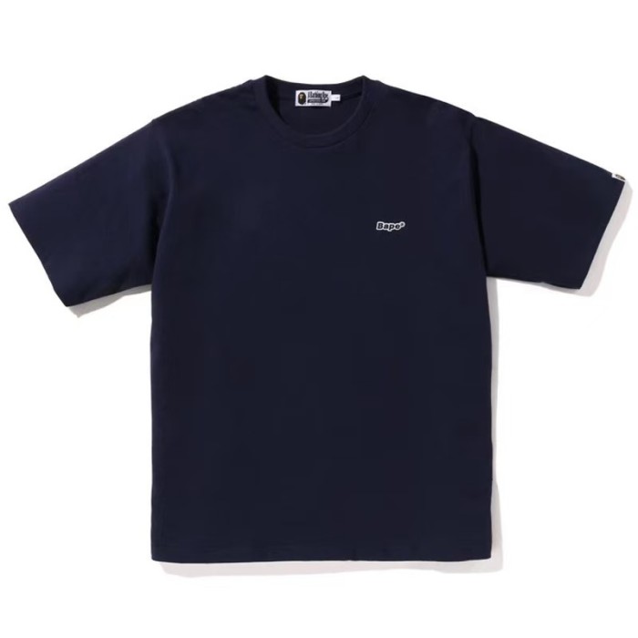 A Bathing Ape Chest Small Letter Brand Logo Cuff Mini Logo Solid Color Minimalist Tee 6 colors 29407519