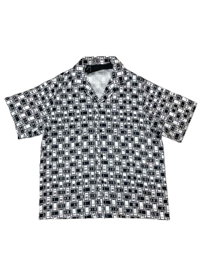 [50% Off]1:1 quality version Silk all-over monogrammed short-sleeved shirt 25879611