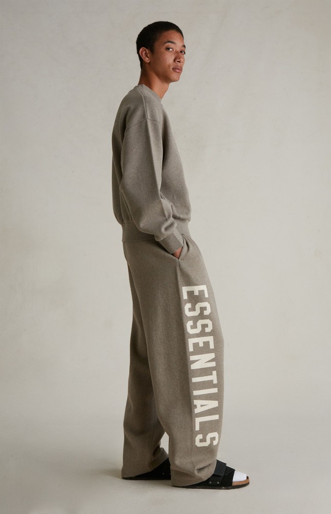 Fear Of God (Essentials) [Big & Tall for weights up to 220 lbs]1:1 quality version Side Letter Print Fleece‑Lined Casual Sports Straight‑Leg Pants 4 colors 29407881
