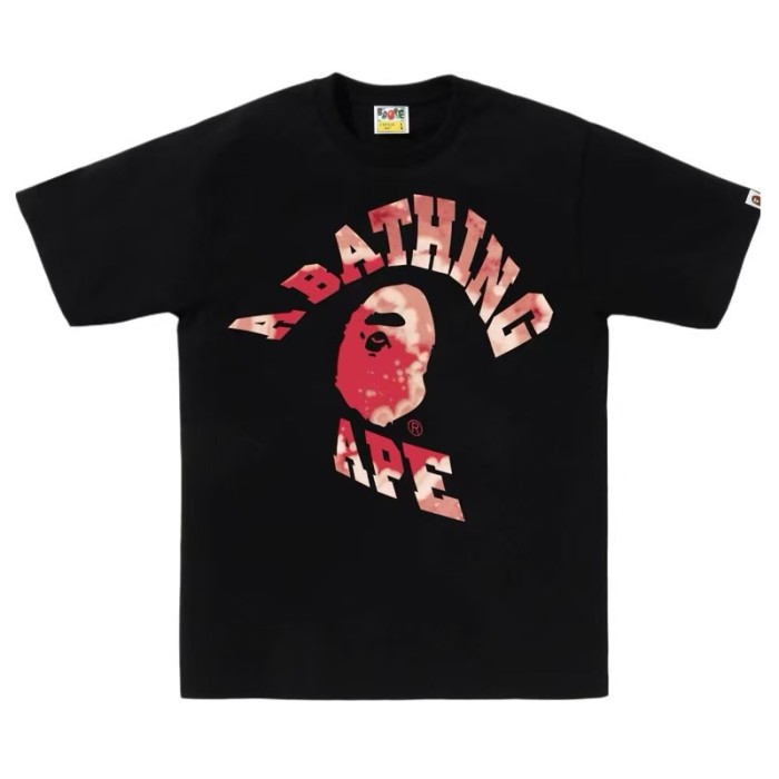 A Bathing Ape Statue Figure Ape Head Circular Letter Print Solid Color Minimalist Tee 8 colors 29407618