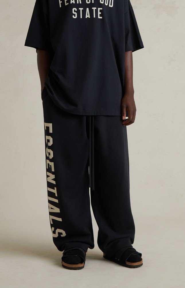 Fear Of God (Essentials) [Big & Tall for weights up to 220 lbs]1:1 quality version Side Letter Print Fleece‑Lined Casual Sports Straight‑Leg Pants 4 colors 29407881