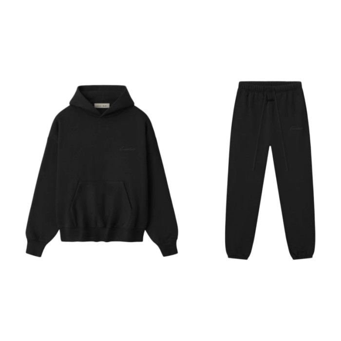 Fear Of God (Essentials) [Big & Tall for weights up to 220 lbs]1:1 quality version 3D Foamed Signature Letter Print Fleece Lined Pullover Hoodie & Sweatpants Set 2 colors 29407791