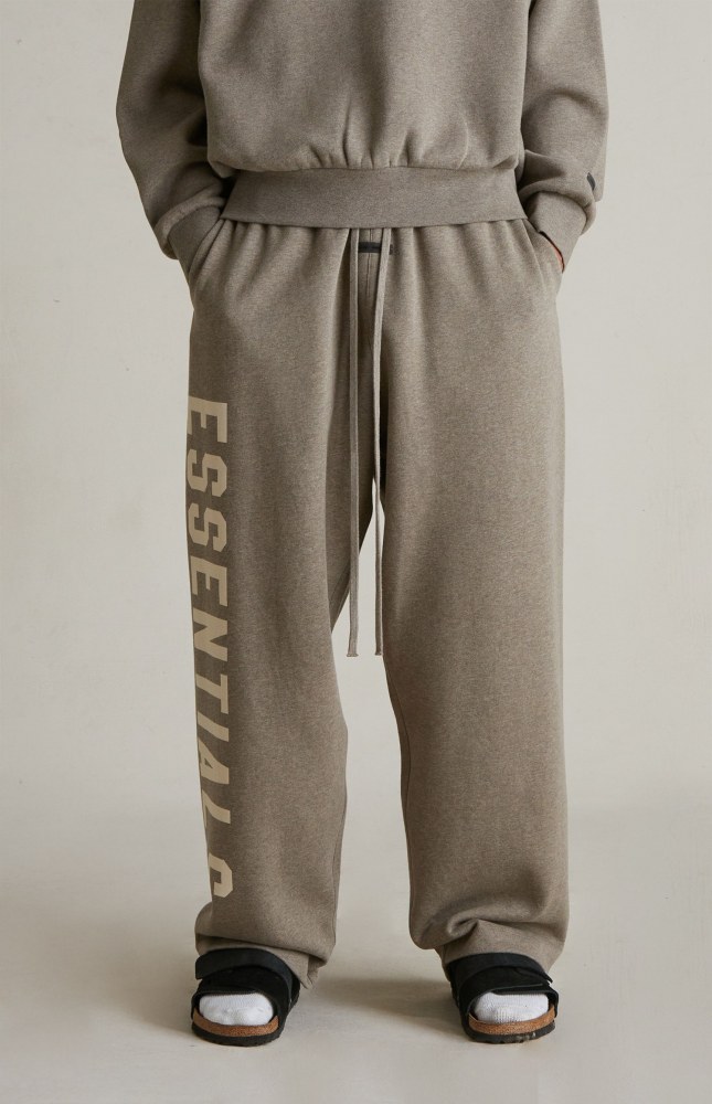 Fear Of God (Essentials) [Big & Tall for weights up to 220 lbs]1:1 quality version Side Letter Print Fleece‑Lined Casual Sports Straight‑Leg Pants 4 colors 29407881