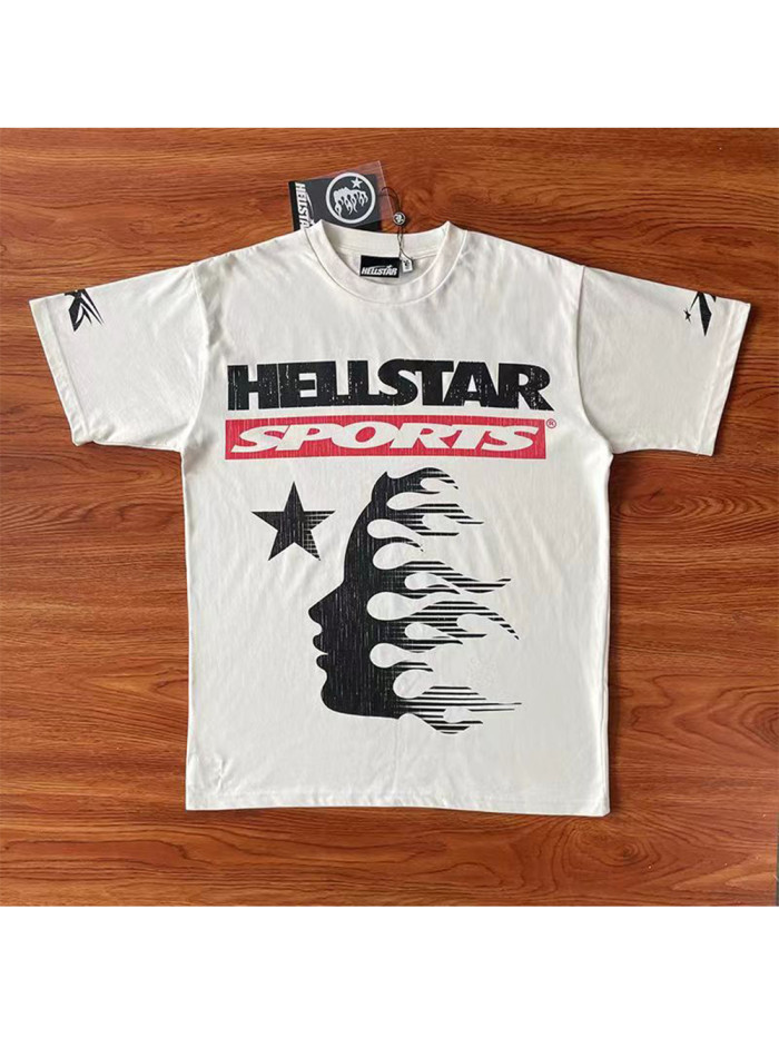 [50% Off]Hellstar Studio Aged Side Face Goddess Washed Version Tee 25970441