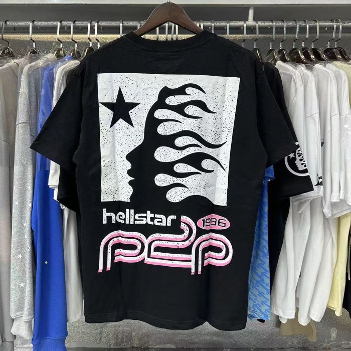 [50% Off]Hellstar Studio 1966 Pink Pattern Back Side Face Goddess Photo Frame Print Tee 25893054