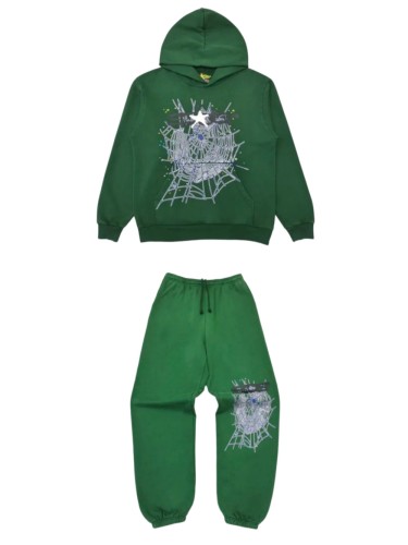Sp5der 1:1 quality version Army Green Starfish Spider Web Hoodie & Pants Set 25929159