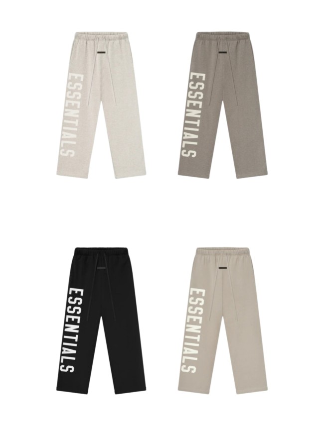 Fear Of God (Essentials) [Big & Tall for weights up to 220 lbs]1:1 quality version Side Letter Print Fleece‑Lined Casual Sports Straight‑Leg Pants 4 colors 29407881