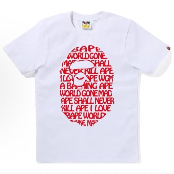 A Bathing Ape Statue Figure Ape Head Circular Letter Print Solid Color Minimalist Tee 8 colors 29407618