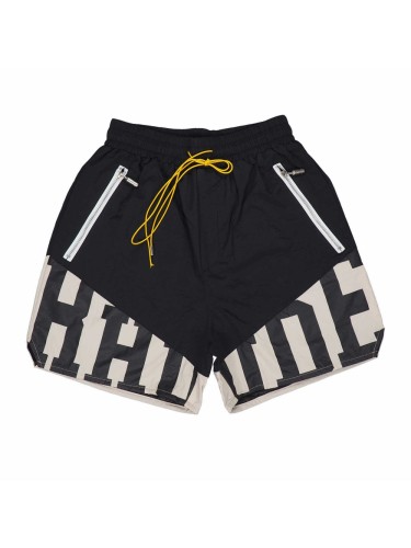 [50% Off]Rhude Patchwork letter print pill zip drawstring shorts 3 colors 26000562