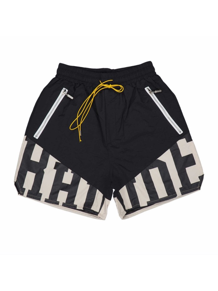 [50% Off]Rhude Patchwork letter print pill zip drawstring shorts 3 colors 26000562