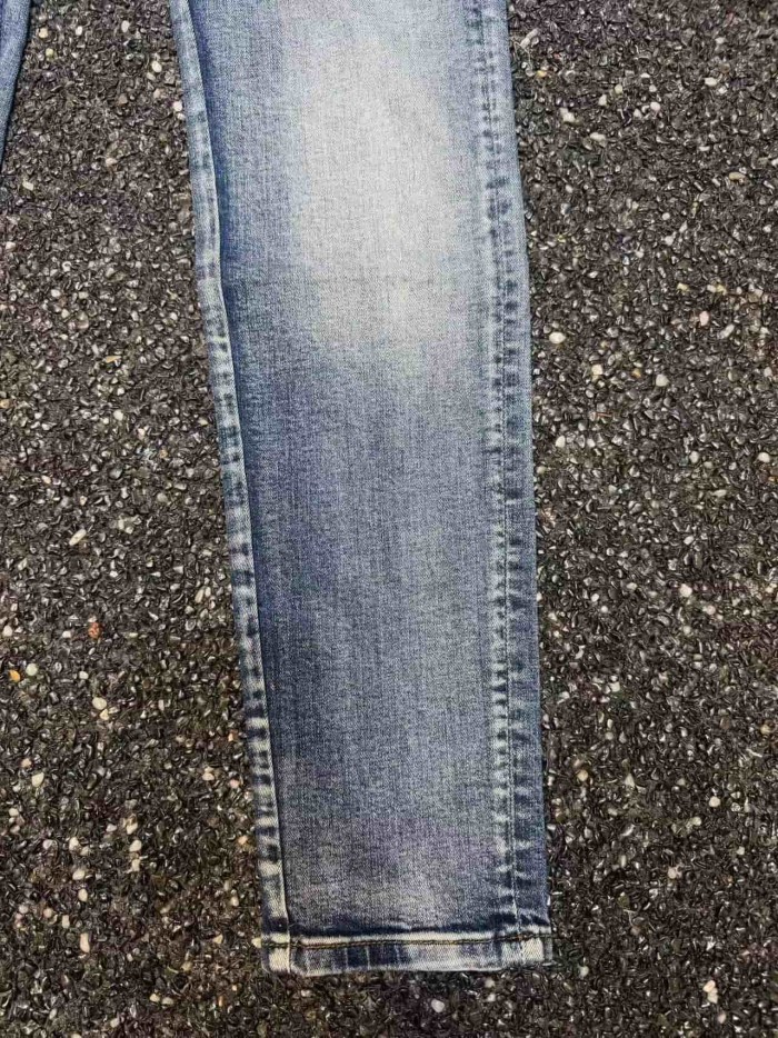 Amiri 1:1 quality version Gradient Washed White Letter Patch Black Rhinestone Star Slim Skinny Fit Jeans 29407974