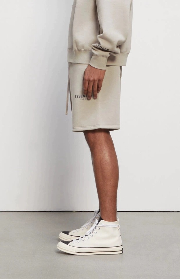 Fear Of God (Essentials) 1:1 quality version Reflective Letter Print Terry Lined Drawstring Loose Shorts 7 colors 29409386