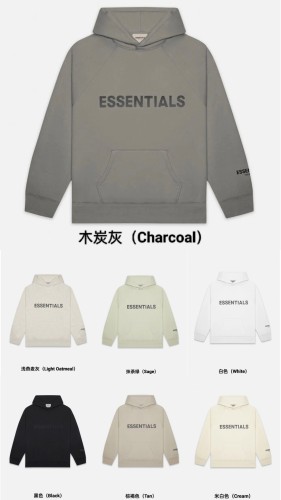 Fear Of God (Essentials) 1:1 quality version 3D Silicone Letter Cuff 3M Pullover Hoodie 7 colors 29409448