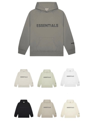 Fear Of God (Essentials) 1:1 quality version 3D Silicone Letter Cuff 3M Pullover Hoodie 7 colors 29409448