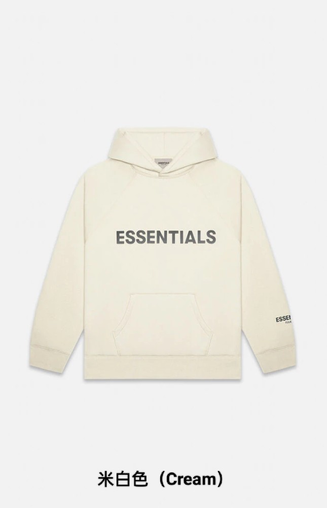 Fear Of God (Essentials) 1:1 quality version 3D Silicone Letter Cuff 3M Pullover Hoodie 7 colors 29409448