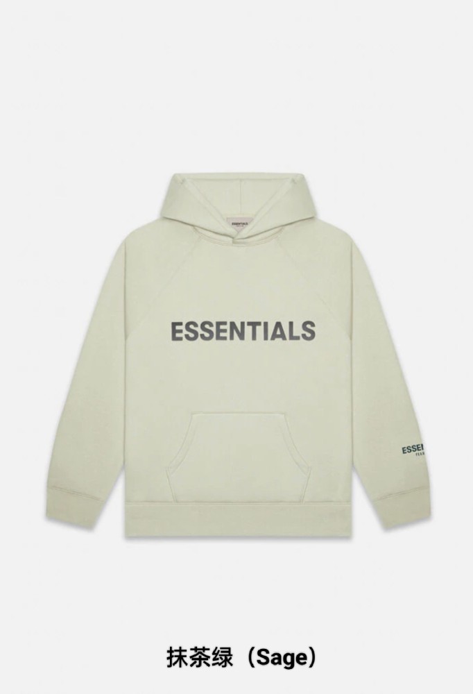 Fear Of God (Essentials) 1:1 quality version 3D Silicone Letter Cuff 3M Pullover Hoodie 7 colors 29409448