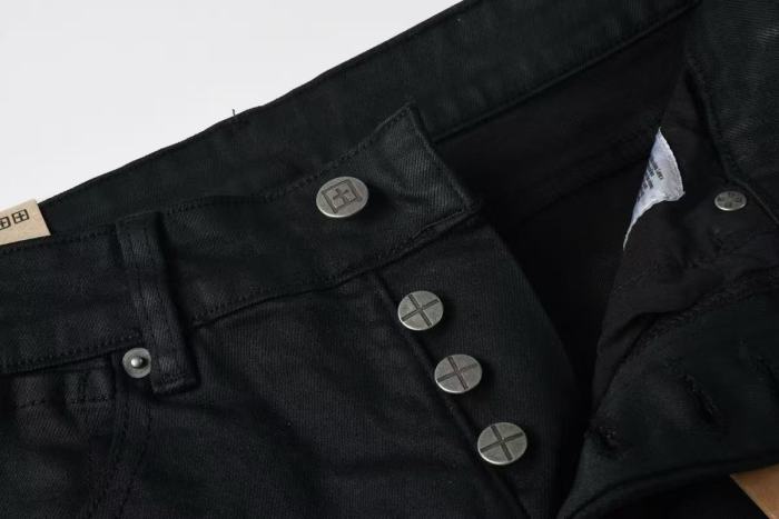 Ksubi 1:1 quality version Pocket Graffiti Letter Print Cross Rivet Side Small Embroidery Slim Straight Fit Jeans 29409519