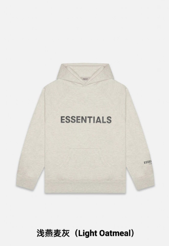 Fear Of God (Essentials) 1:1 quality version 3D Silicone Letter Cuff 3M Pullover Hoodie 7 colors 29409448