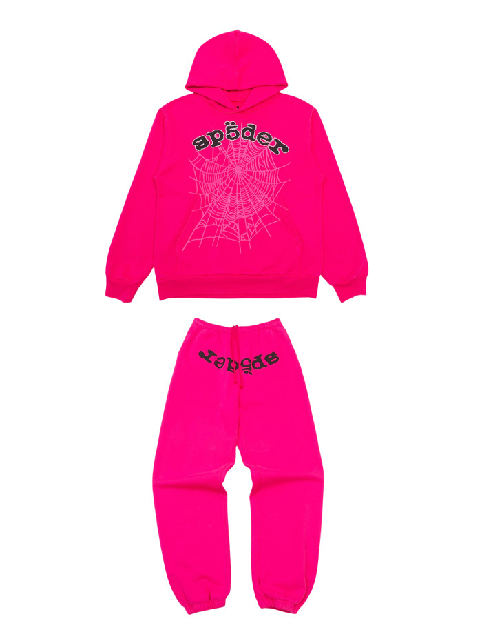 [50% Off]Sp5der 1:1 quality version Rhinestone Foam Letter  Hoodie & Pants Set 2 colors 26650088