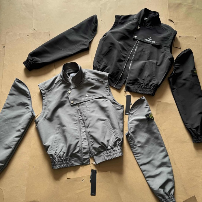 [50% Off]Stone Island Deconstructed Design Removable Sleeve Two Wear Jacket 2 colors 26632077