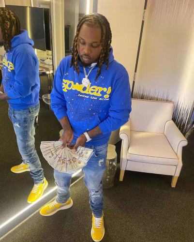 [50% Off]Sp5der 1:1 quality version Gold Letter Spider Hoodie & Pants Set 26648468 26648468