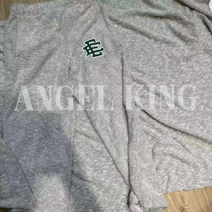 Eric Emanuel 1:1 quality version EE Letter Embroidery Terry Knit Drawstring Straight Raw Edge Pants 3 colors 29426455