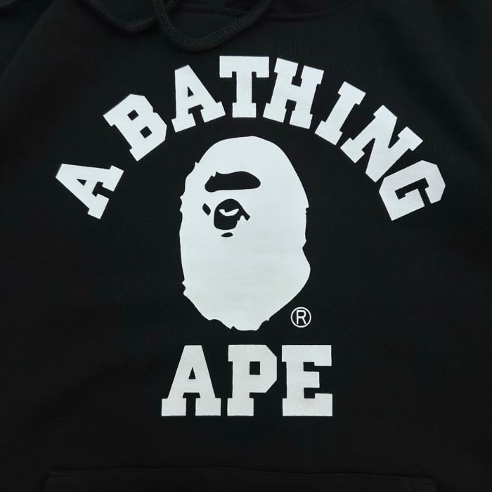 A Bathing Ape Bape 1:1 quality version Ape Head Arc Letter Print Drawstring Couple Hoodie 2 colors 29426418